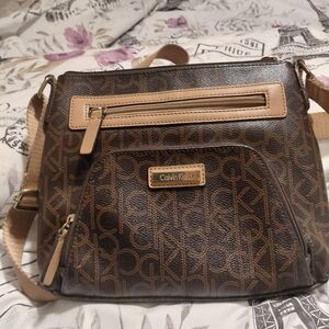 Calvin Klein Monogram Brown Crossbody Bag